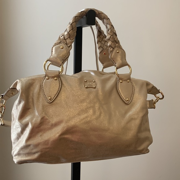 EUC Michael Kors, Soft Woodside, Pale Gold Satchel - Picture 3 of 15